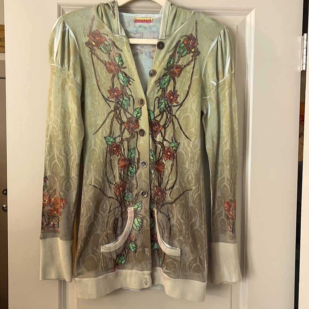 **RARE** Butterfly Dropout Hooded ‘LOVE’ Cardigan Sweater Size M